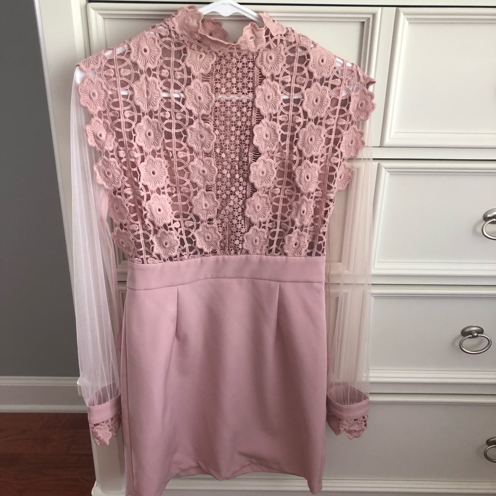 Lace blush dress